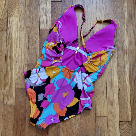 Trina Turk Gemini Plunge Maillot Swimsuit - 12 - NWT - Picture 8 of 10